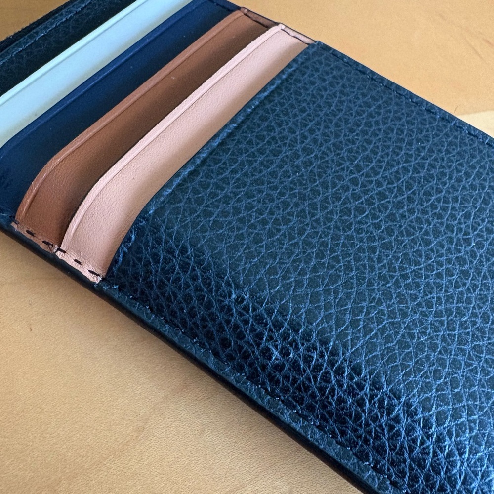 Tory Burch Robinson Pebbled Leather Card Case One Size, BLACK - Picture 4 of 6